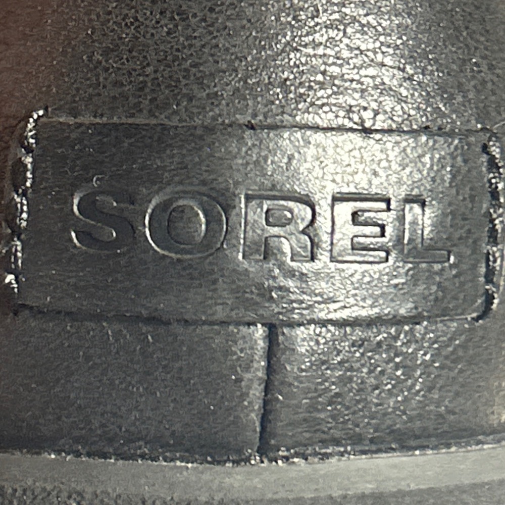 Sorel Harlow Black Leather Waterproof Lace Up Ankle Boots Women's Size 8.5 - Picture 8 of 11
